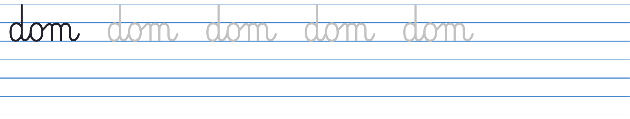 Wzór pisma: dom w liniaturze w trzy linie