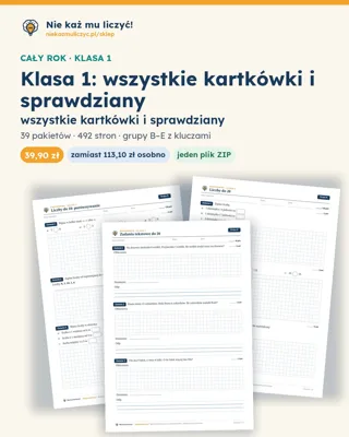 Pierwsza strona: Klasa 1 — wszystkie kartkówki i sprawdziany (39 pakietów)