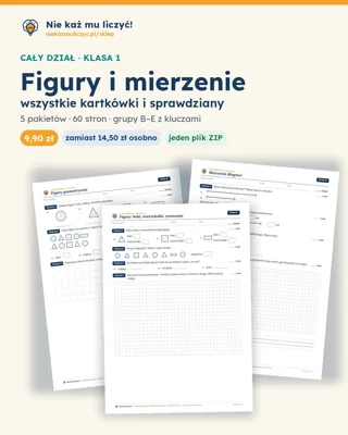 Pierwsza strona: Figury i mierzenie — cały dział, klasa 1 (5 pakietów)